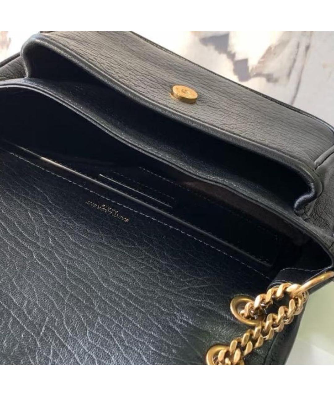 SAINT LAURENT Черная кожаная сумка через плечо, фото 7
