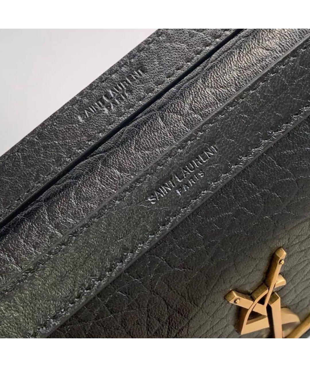 SAINT LAURENT Черная кожаная сумка через плечо, фото 4