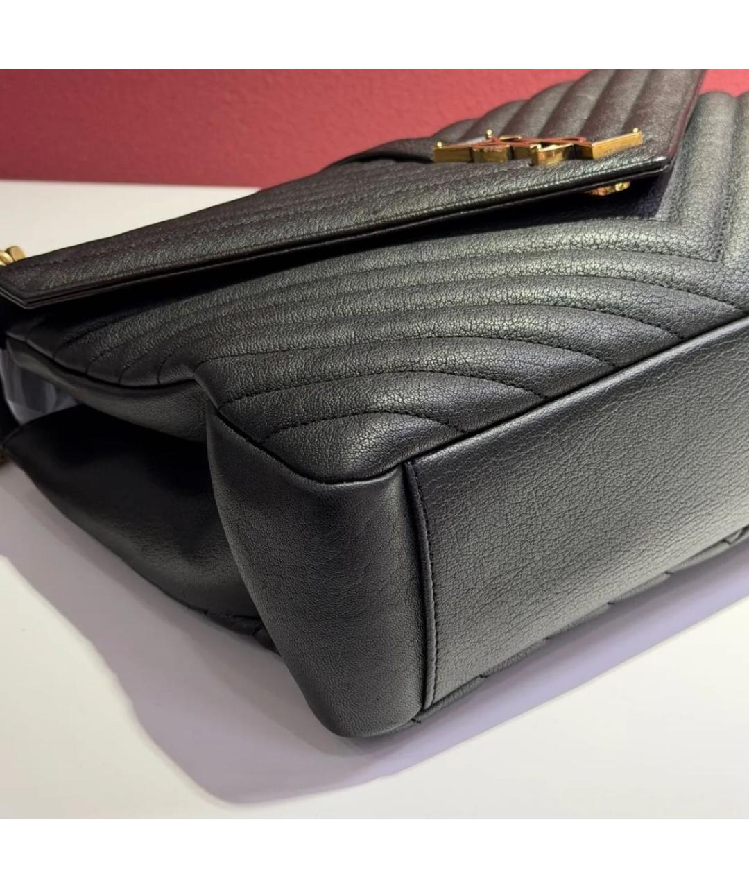 SAINT LAURENT Черная кожаная сумка через плечо, фото 2