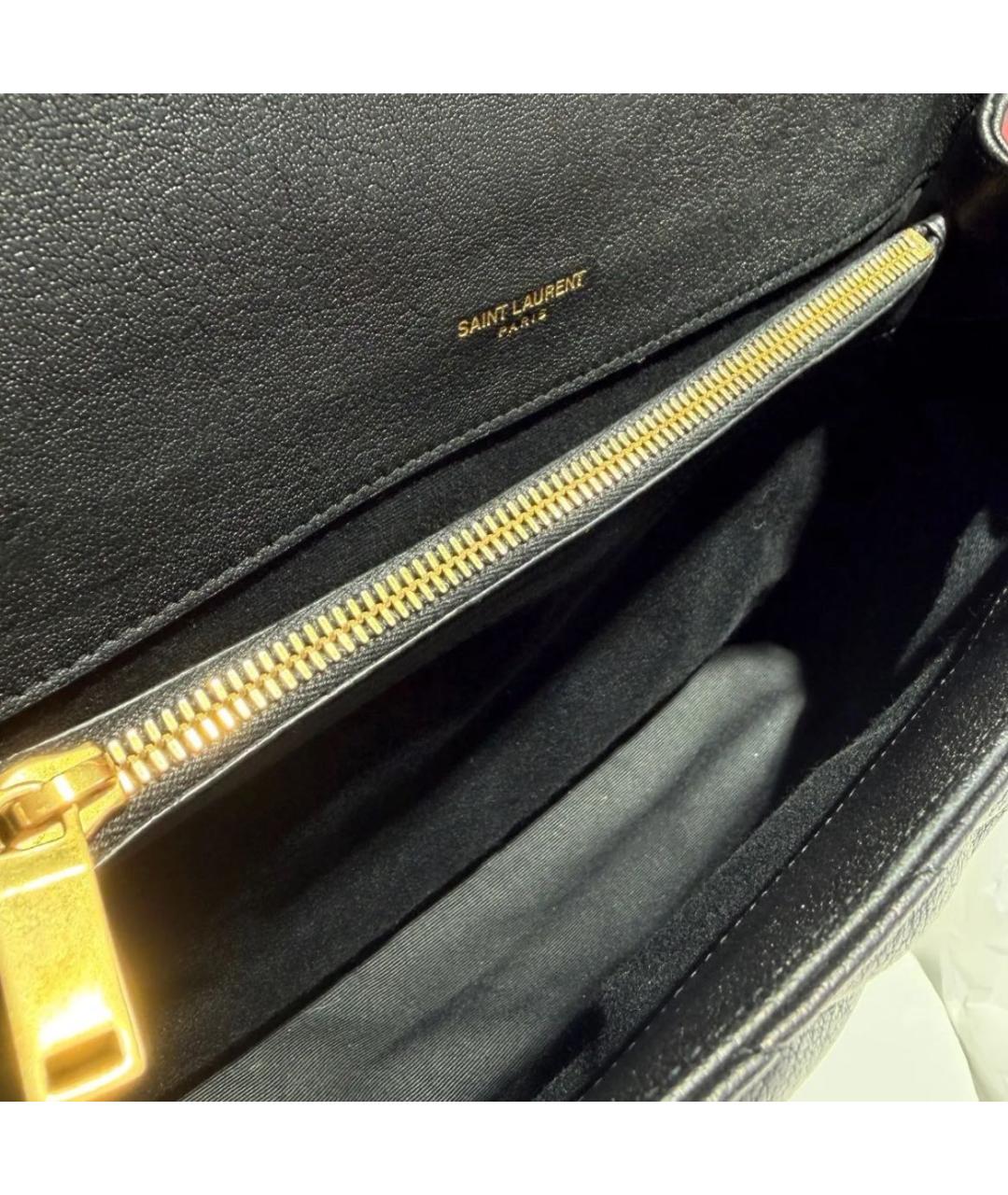 SAINT LAURENT Черная кожаная сумка через плечо, фото 4