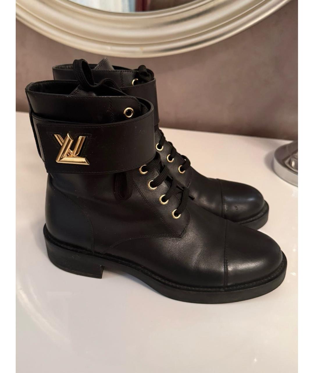 LOUIS VUITTON Черные кожаные ботинки, фото 5