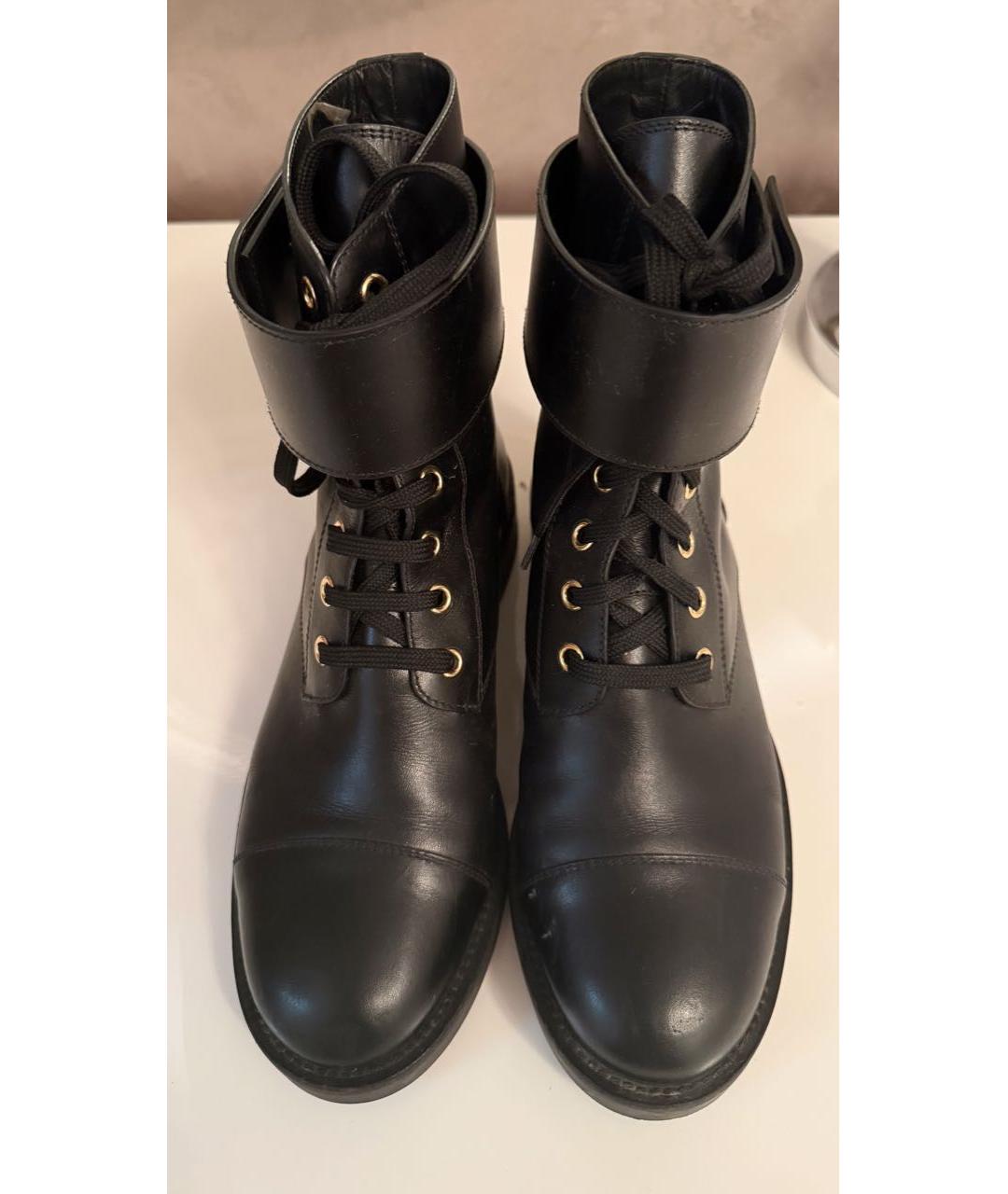 LOUIS VUITTON Черные кожаные ботинки, фото 2