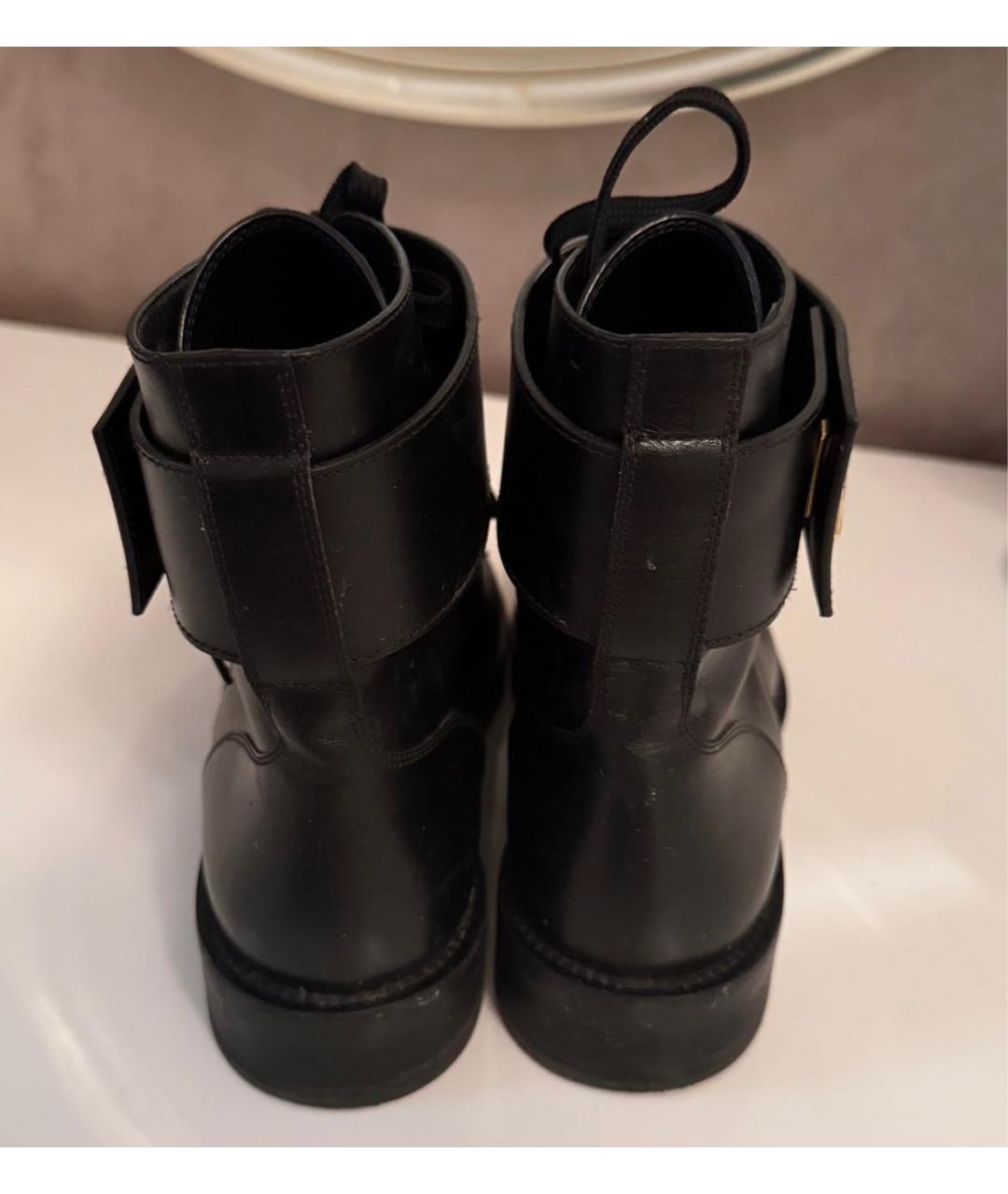 LOUIS VUITTON Черные кожаные ботинки, фото 3