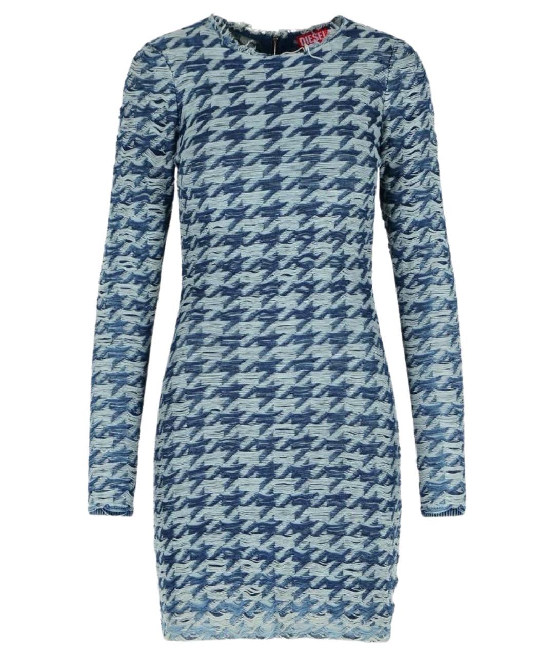 DIESEL Голубое хлопковое повседневное платье, фото 1