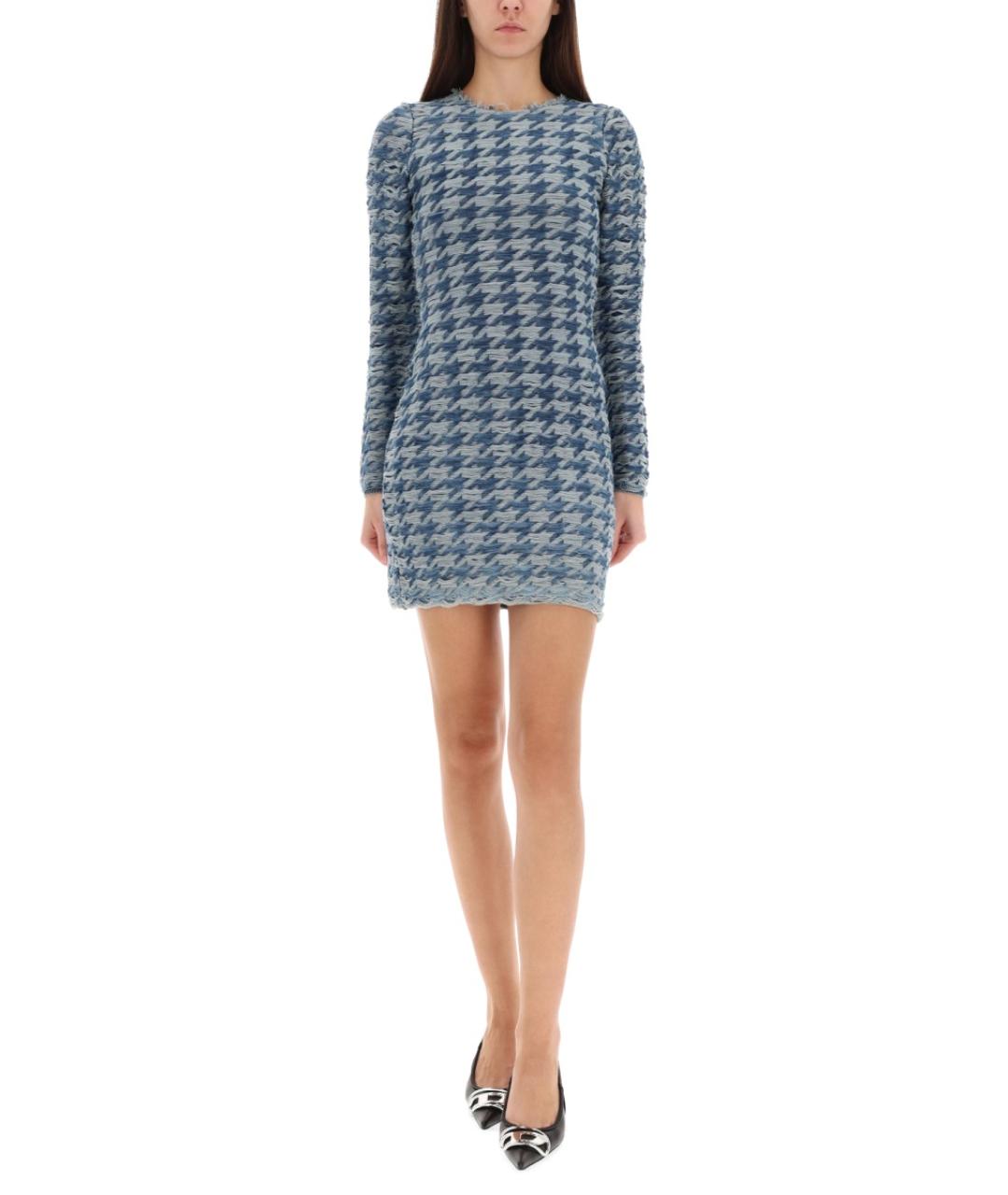 DIESEL Голубое хлопковое повседневное платье, фото 3