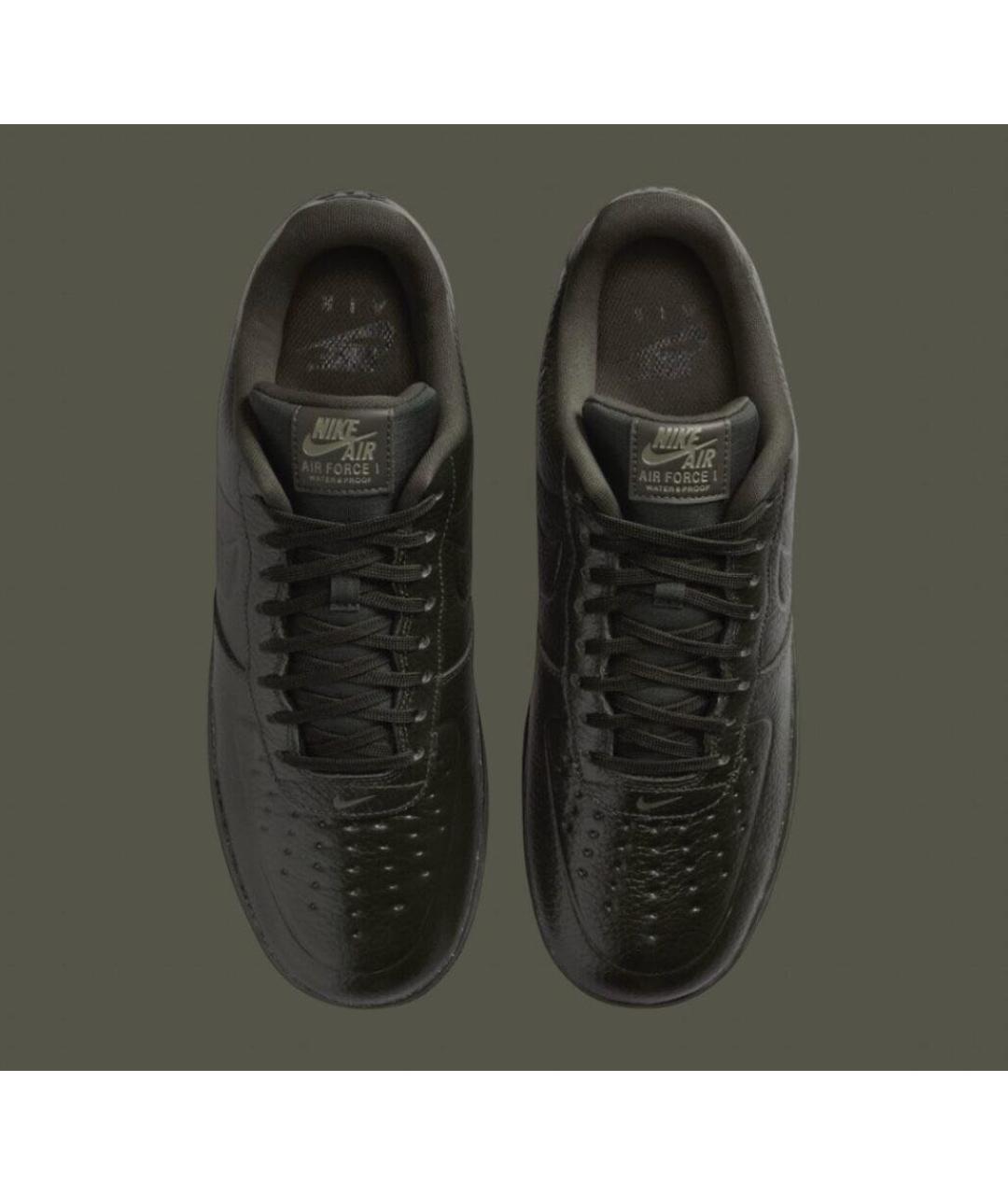 NIKE Зеленые кожаные низкие кроссовки / кеды, фото 2