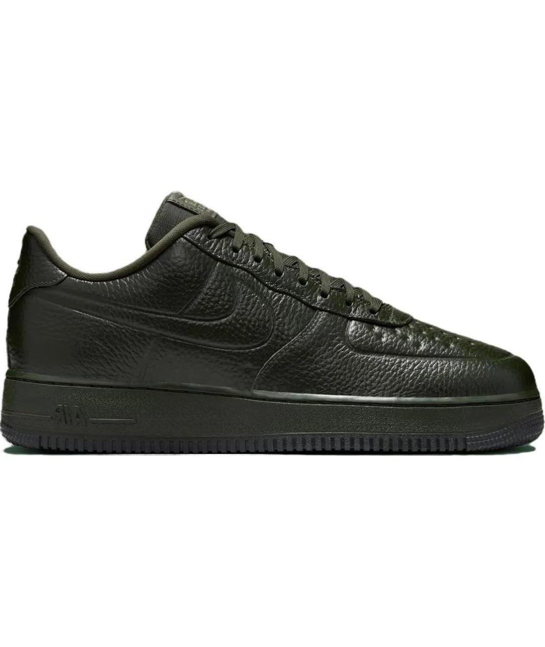 NIKE Зеленые кожаные низкие кроссовки / кеды, фото 1