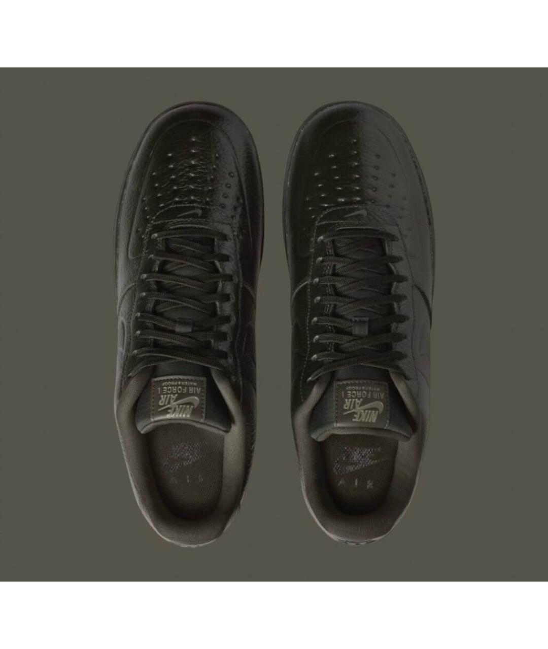 NIKE Зеленые кожаные низкие кроссовки / кеды, фото 3