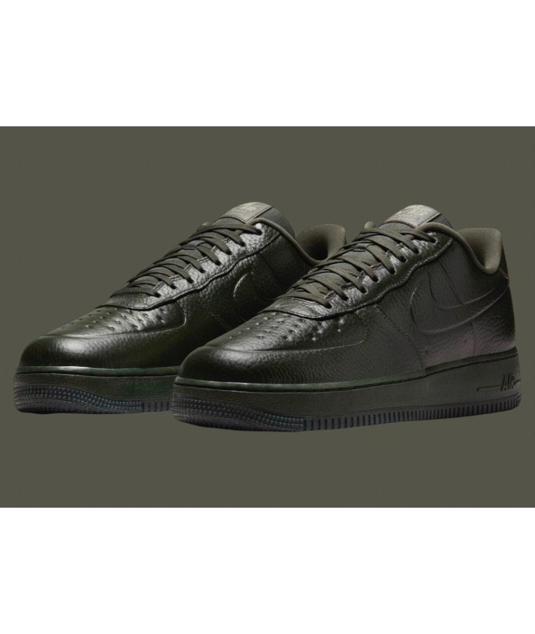 NIKE Зеленые кожаные низкие кроссовки / кеды, фото 4