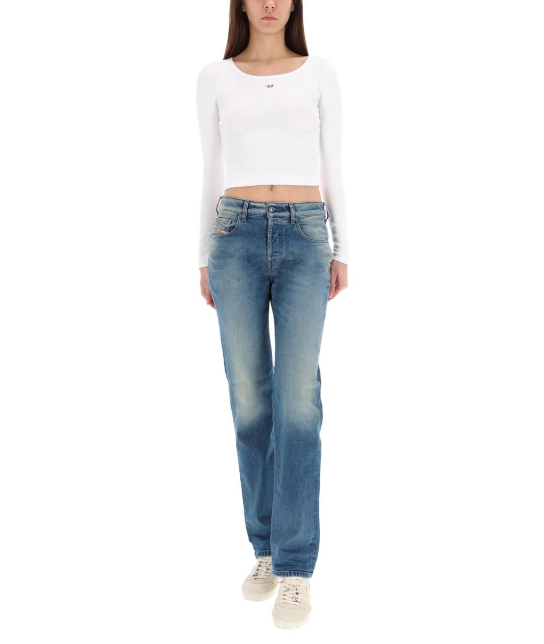 DIESEL Синие хлопковые прямые джинсы, фото 2