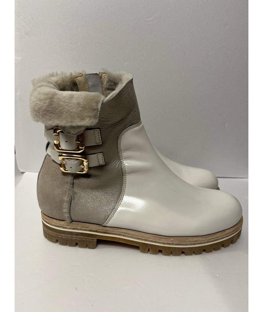 AGL Бежевые кожаные полусапоги, фото 7