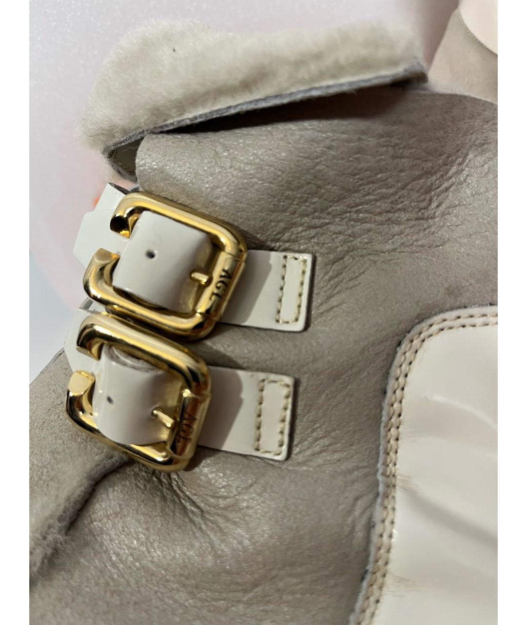 AGL Бежевые кожаные полусапоги, фото 6