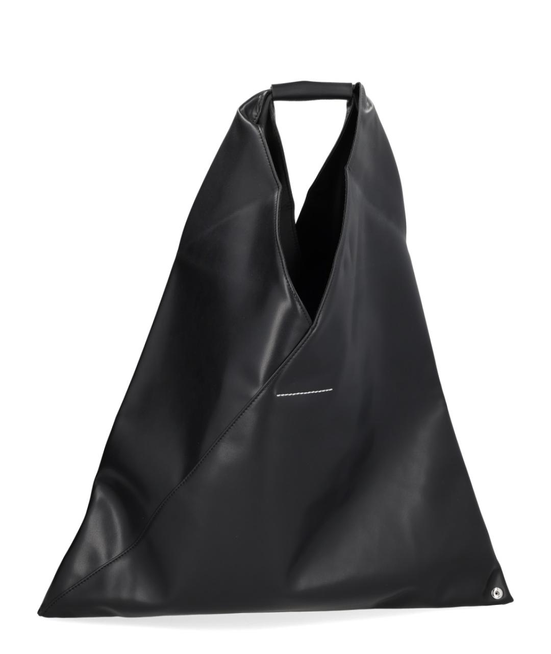 MM6 MAISON MARGIELA Черная сумка тоут из искусственной кожи, фото 3