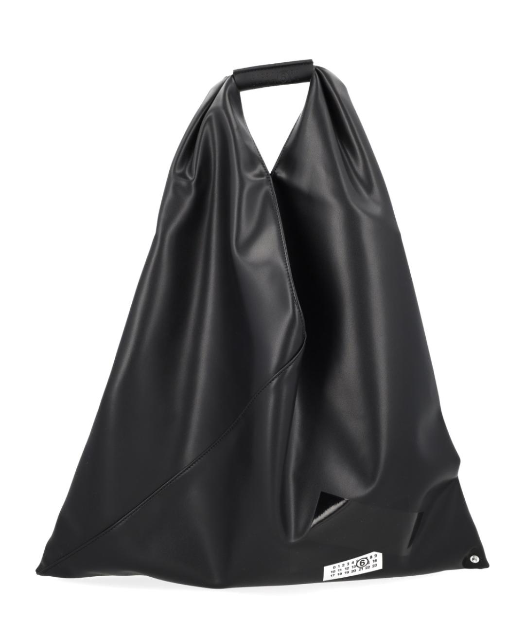 MM6 MAISON MARGIELA Черная сумка тоут из искусственной кожи, фото 2