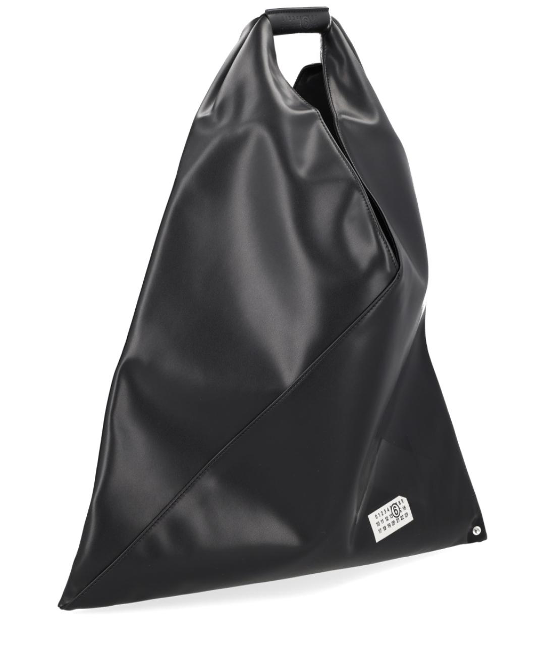 MM6 MAISON MARGIELA Черная сумка тоут из искусственной кожи, фото 4