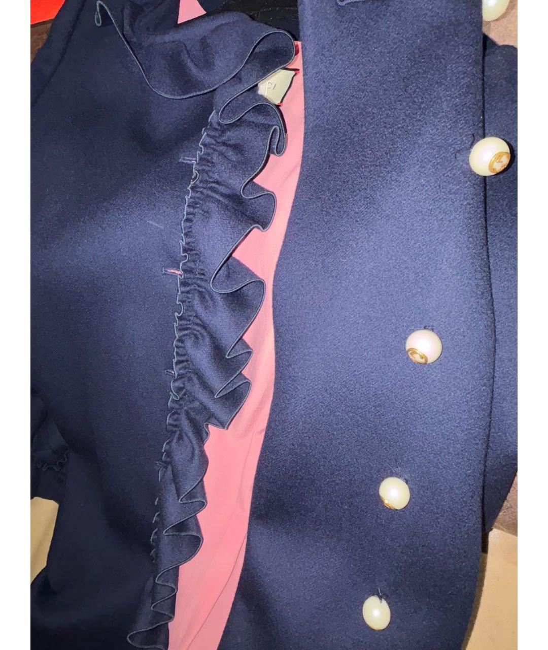 GUCCI Темно-синее шерстяное пальто, фото 5
