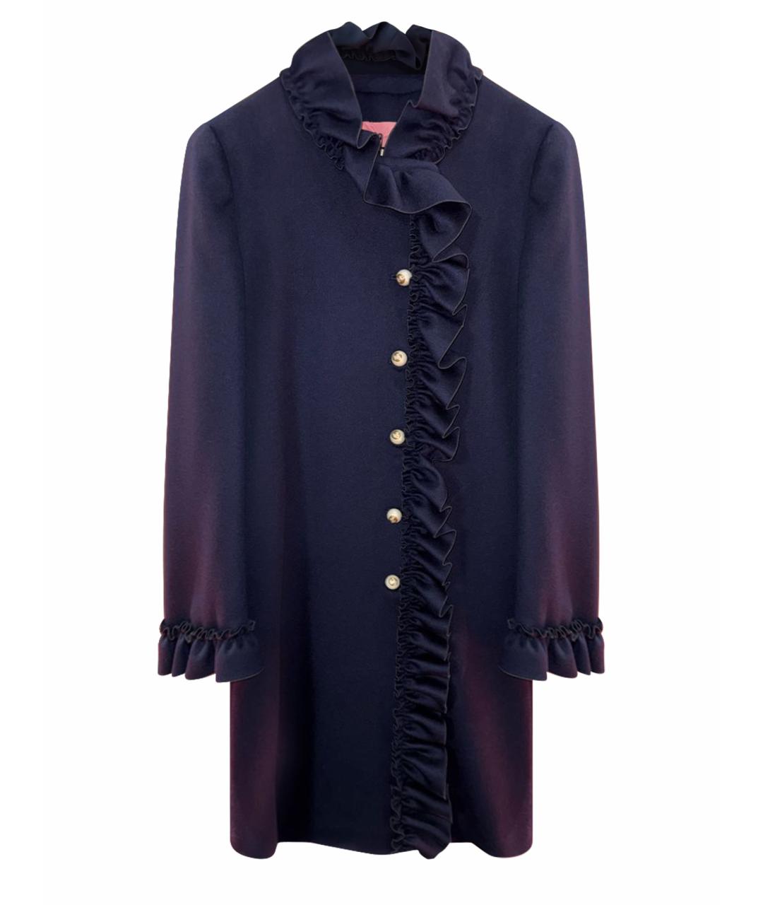 GUCCI Темно-синее шерстяное пальто, фото 1