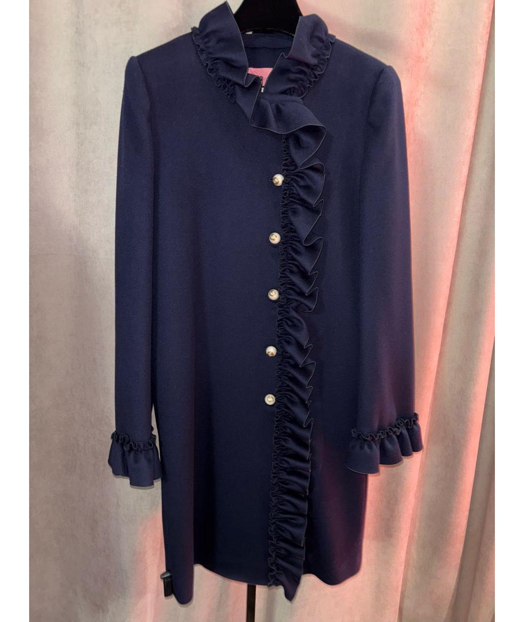 GUCCI Темно-синее шерстяное пальто, фото 9