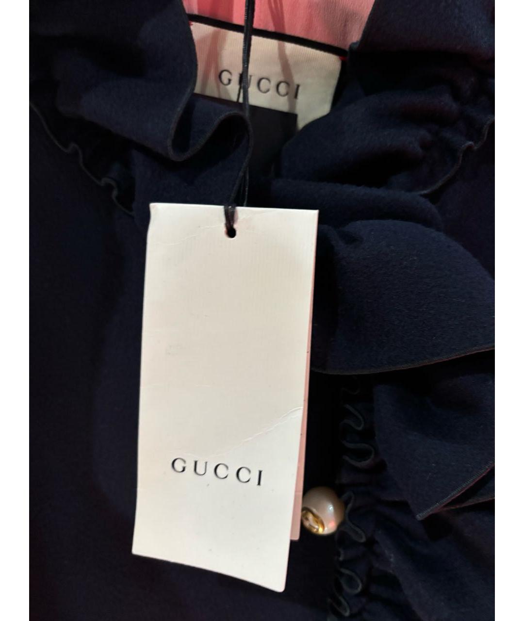 GUCCI Темно-синее шерстяное пальто, фото 3