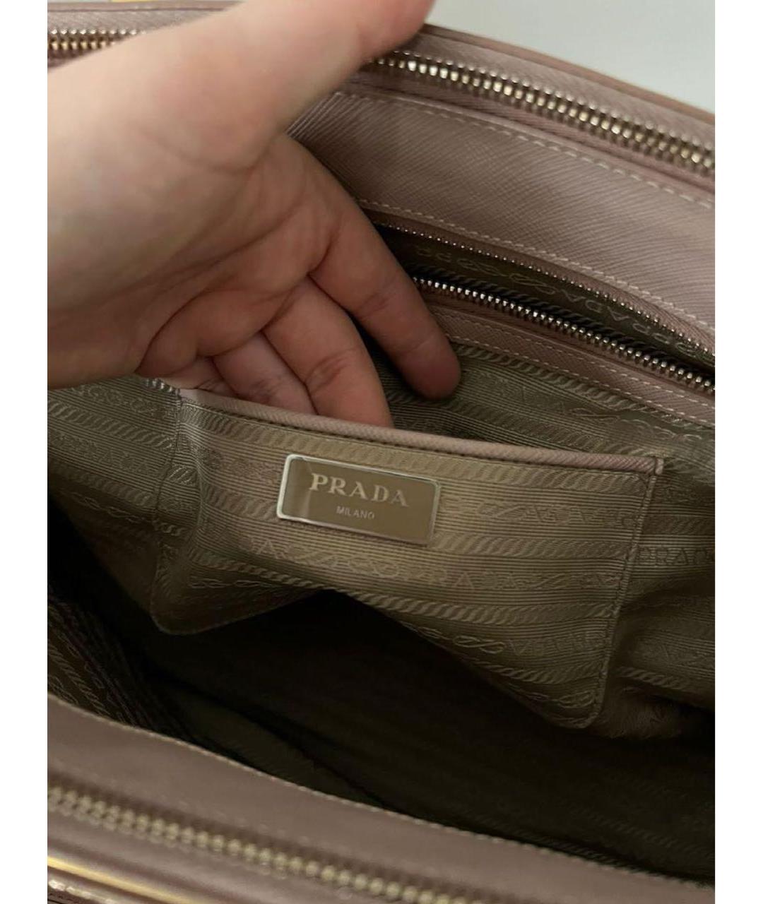 PRADA Розовая кожаная сумка через плечо, фото 5