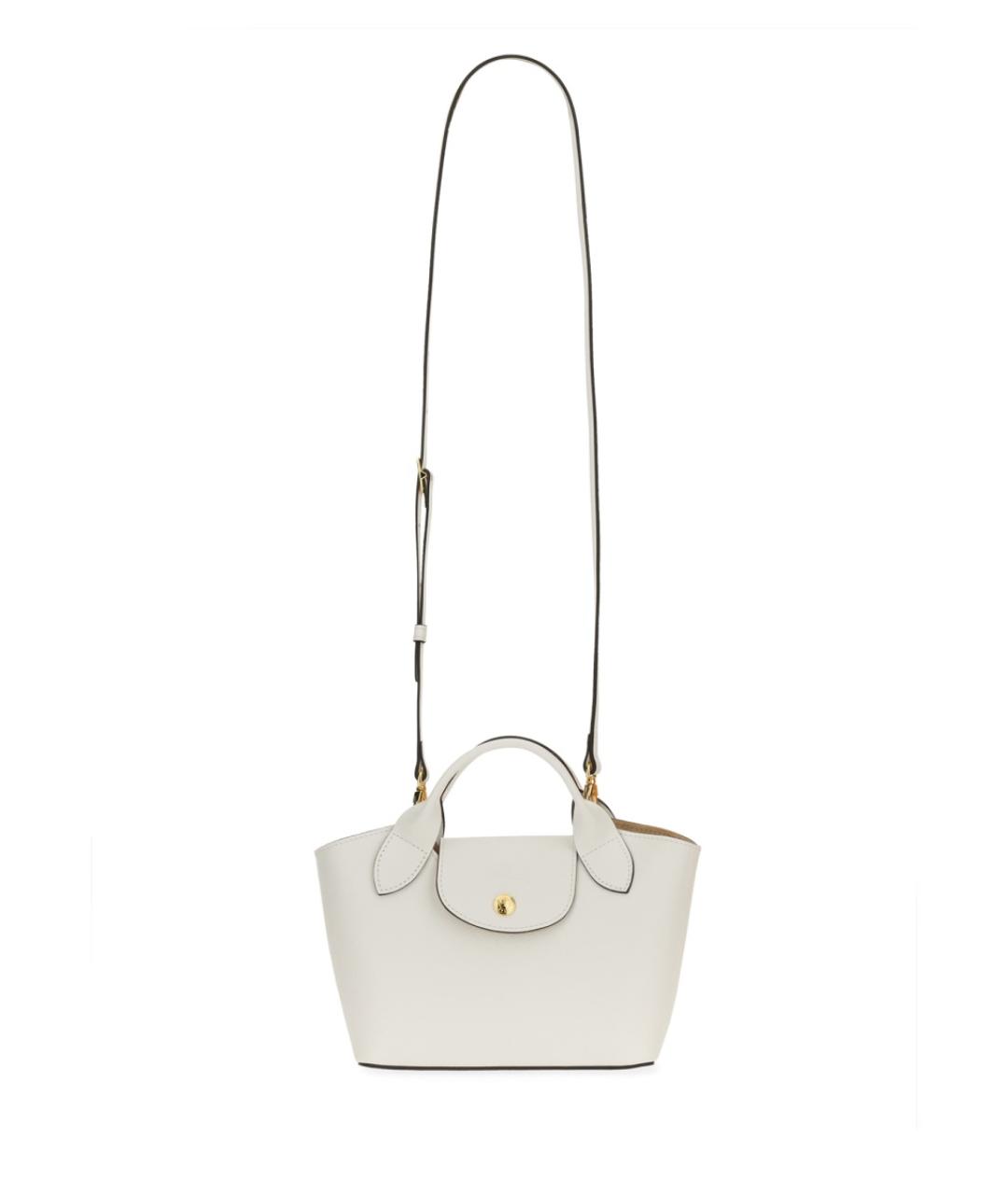 LONGCHAMP Белая кожаная сумка тоут, фото 3