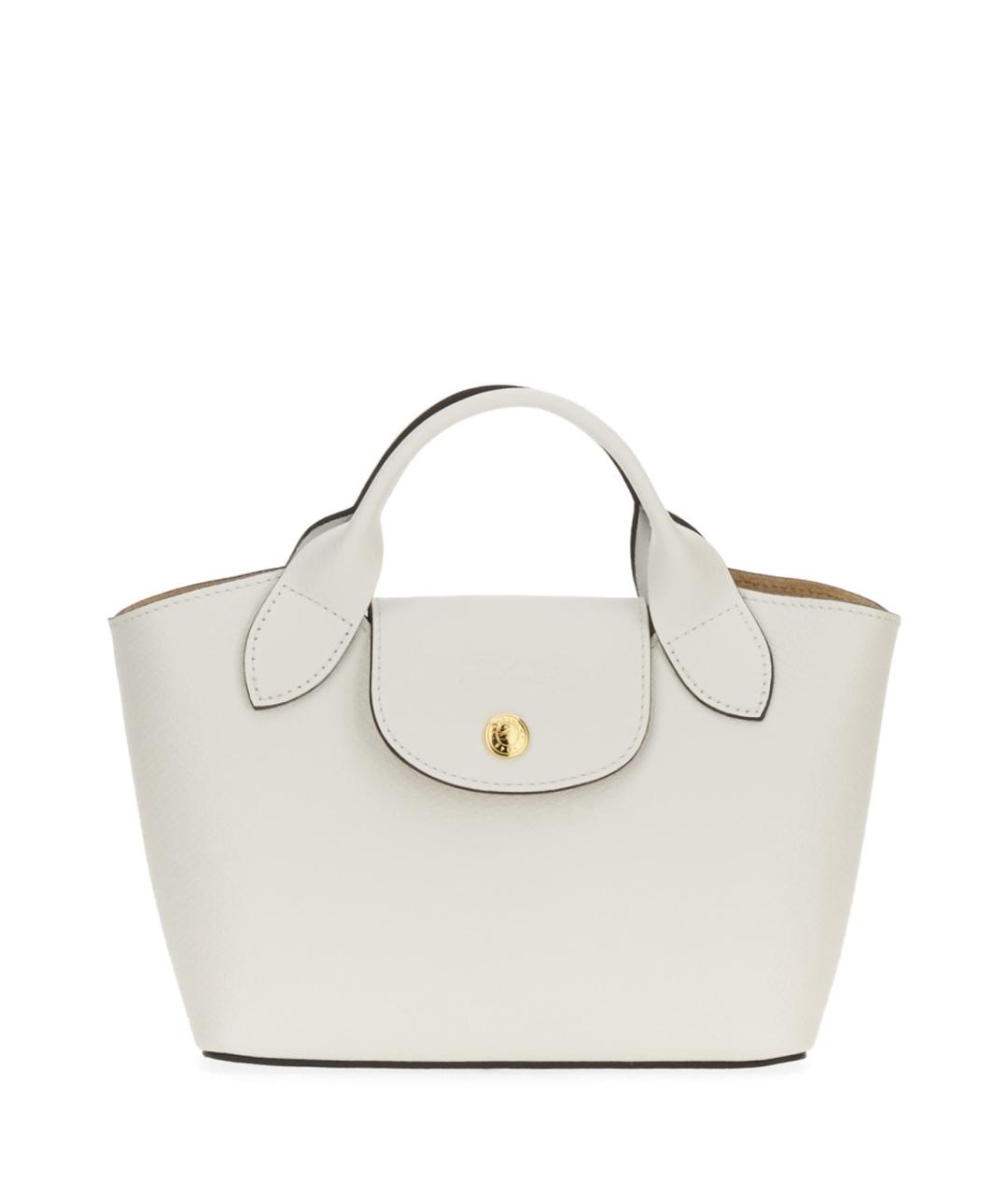 LONGCHAMP Белая кожаная сумка тоут, фото 1