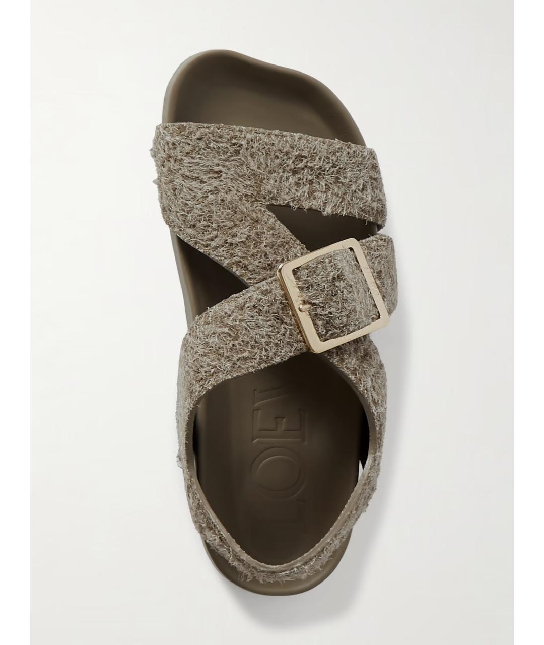 LOEWE Зеленые замшевые сандалии, фото 3