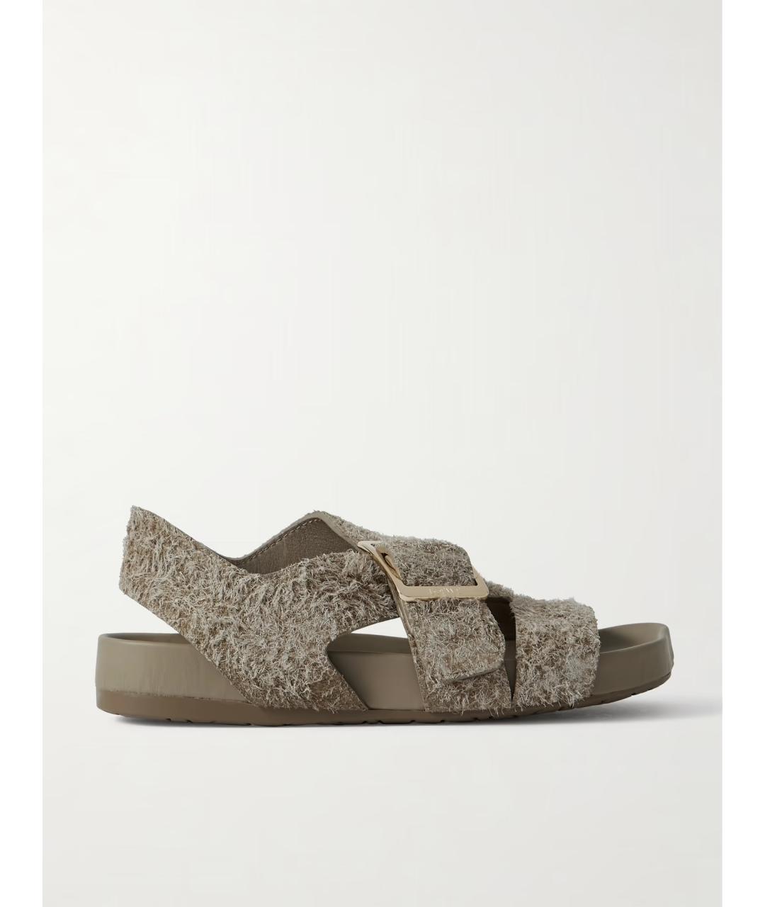 LOEWE Зеленые замшевые сандалии, фото 6