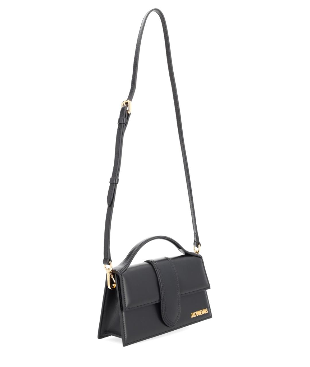 JACQUEMUS Черная кожаная сумка с короткими ручками, фото 2