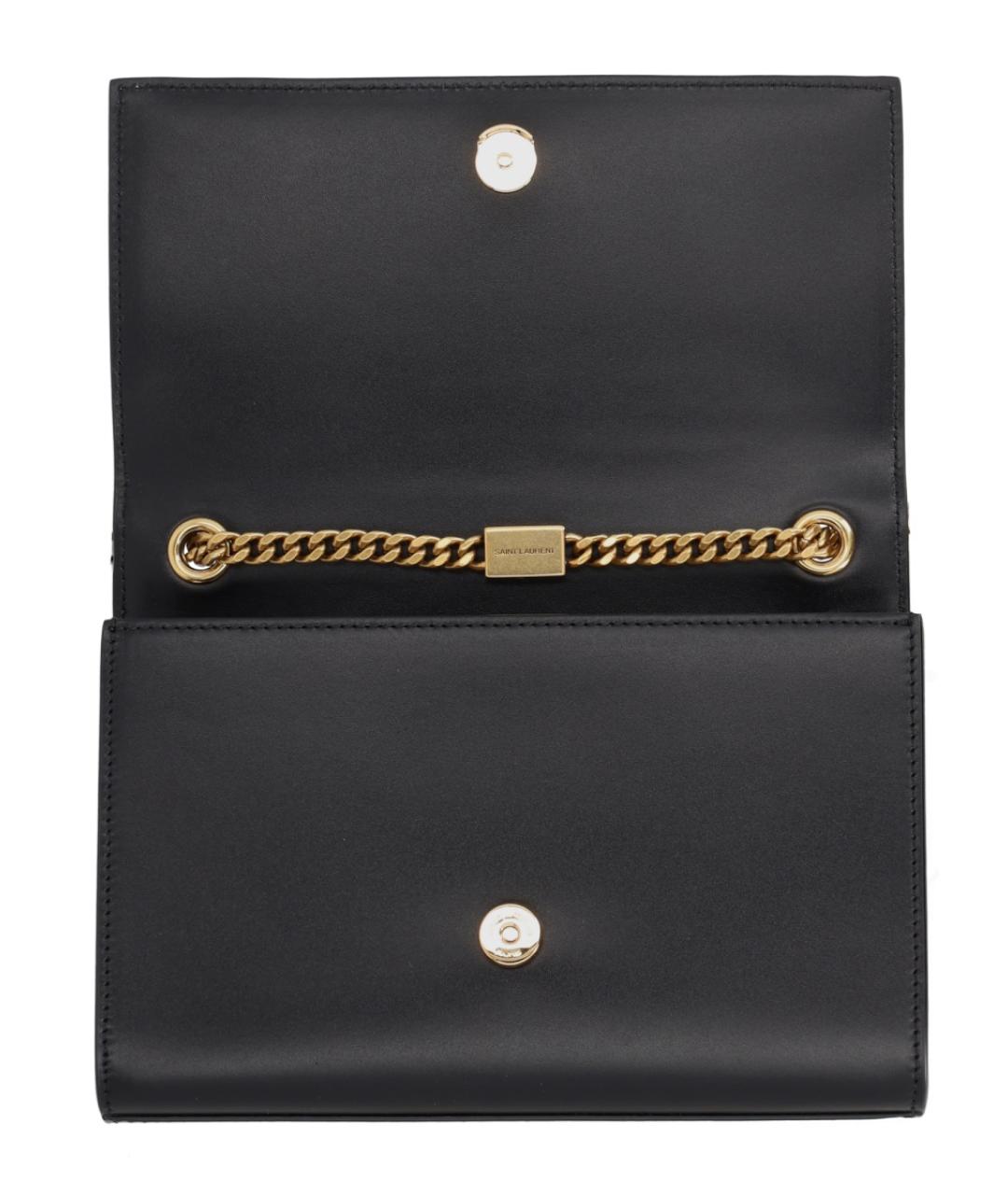 SAINT LAURENT Черная кожаная сумка через плечо, фото 4