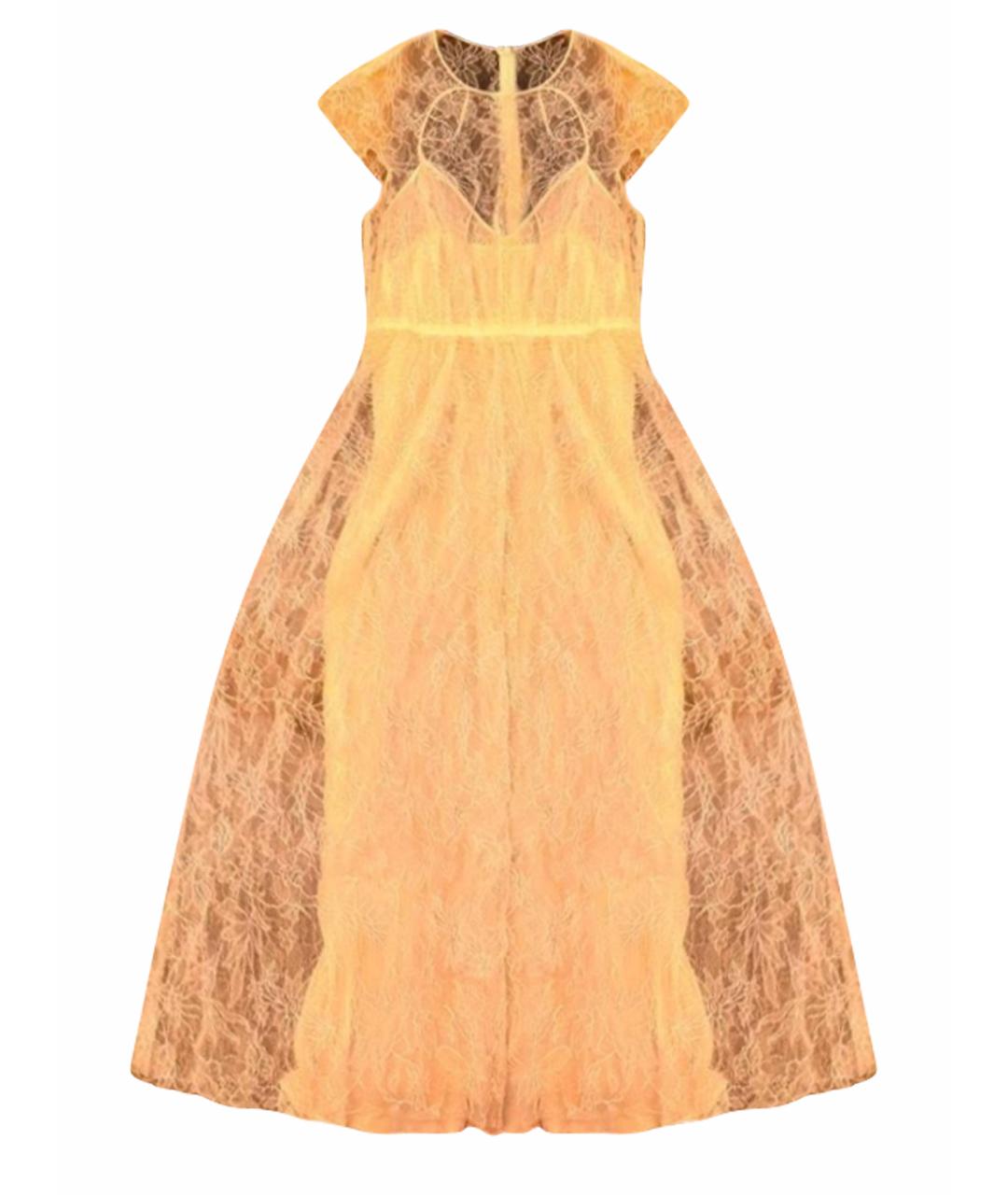 VALENTINO Бежевое кружевное коктейльное платье, фото 1