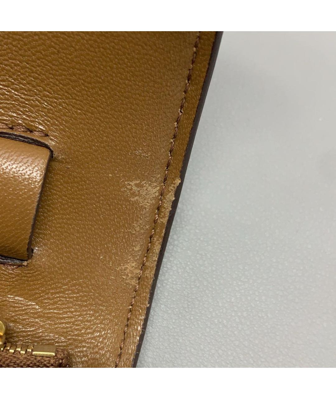 CELINE Коричневая кожаная сумка через плечо, фото 8