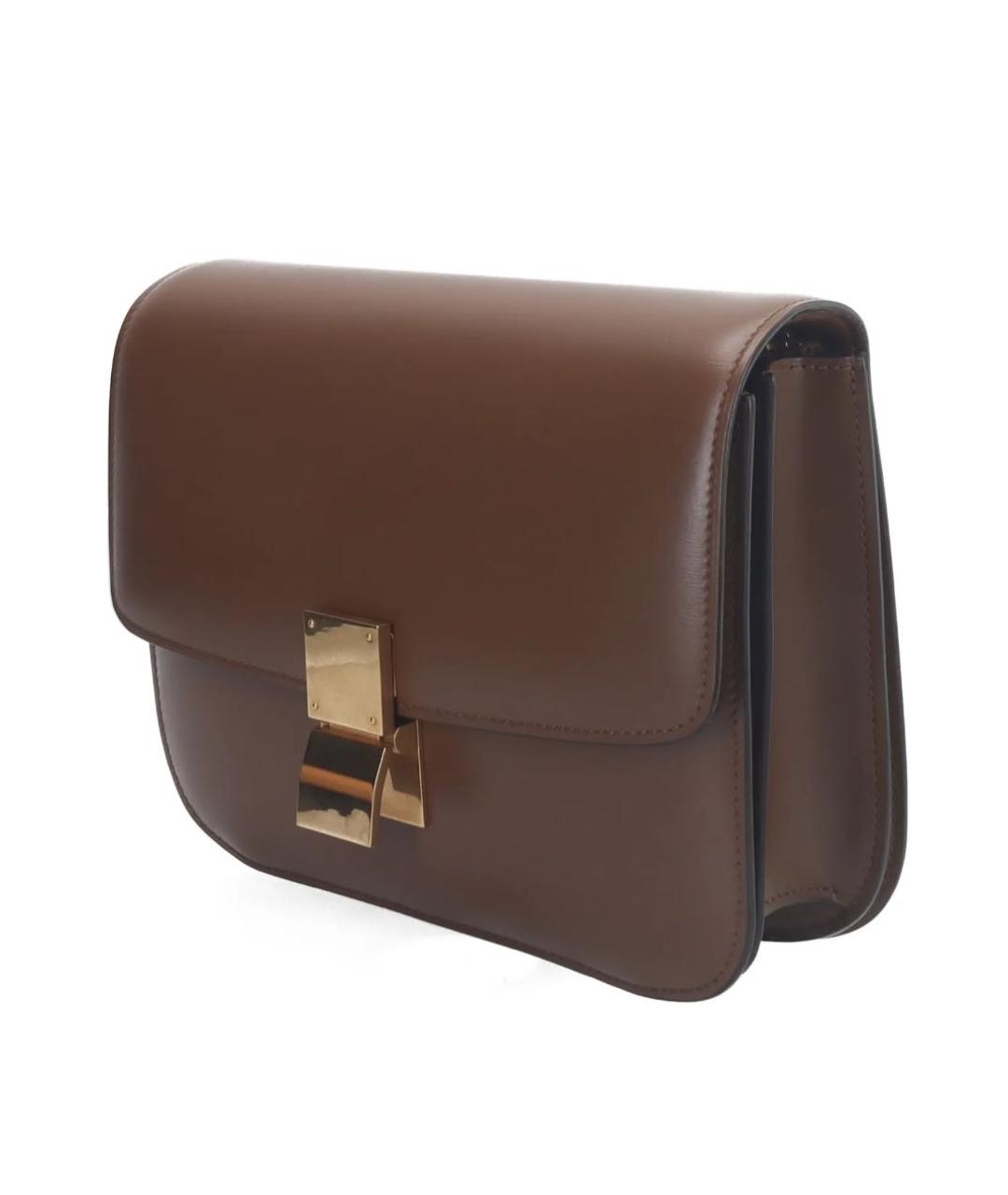 CELINE Коричневая кожаная сумка через плечо, фото 2