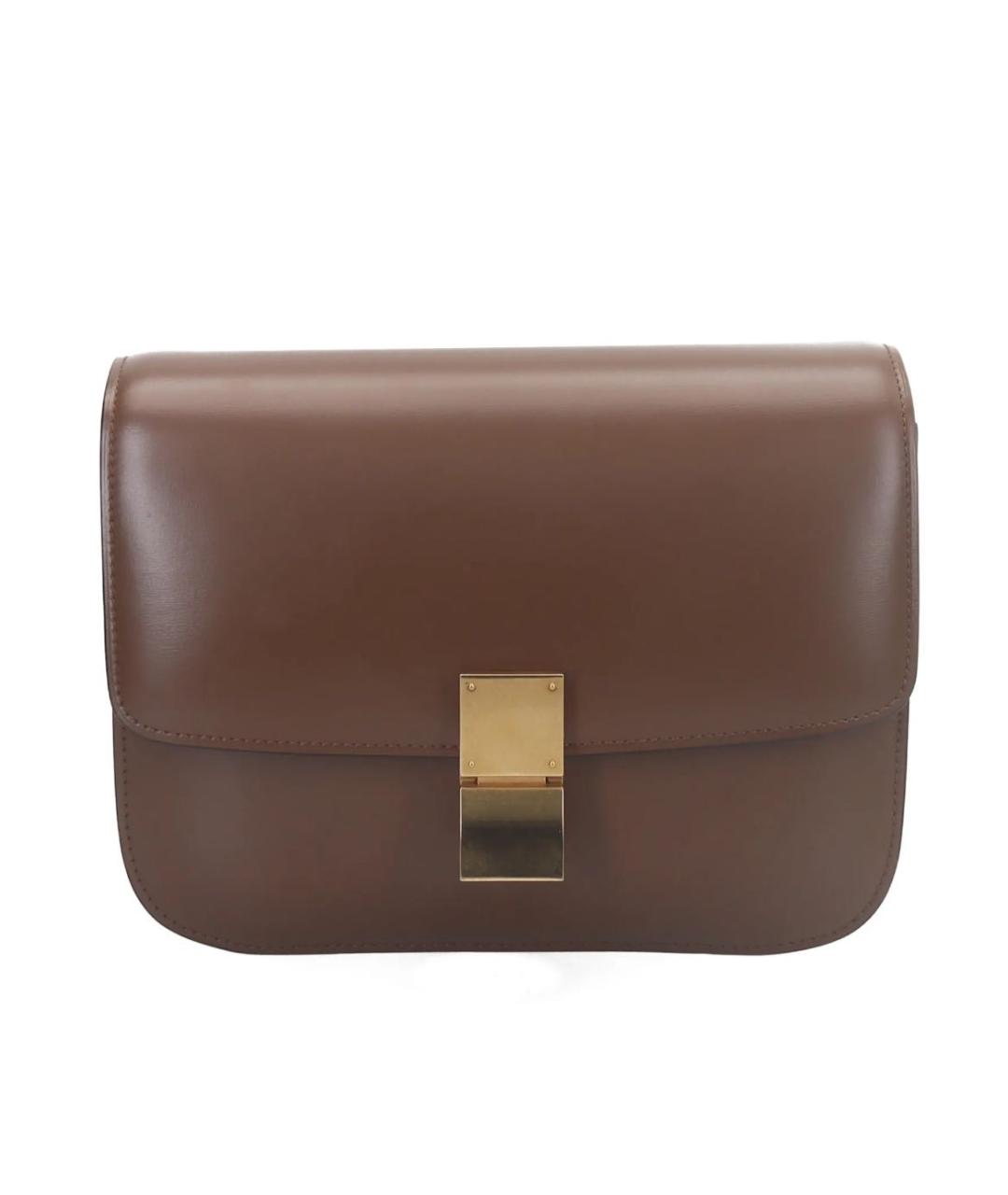 CELINE Коричневая кожаная сумка через плечо, фото 1