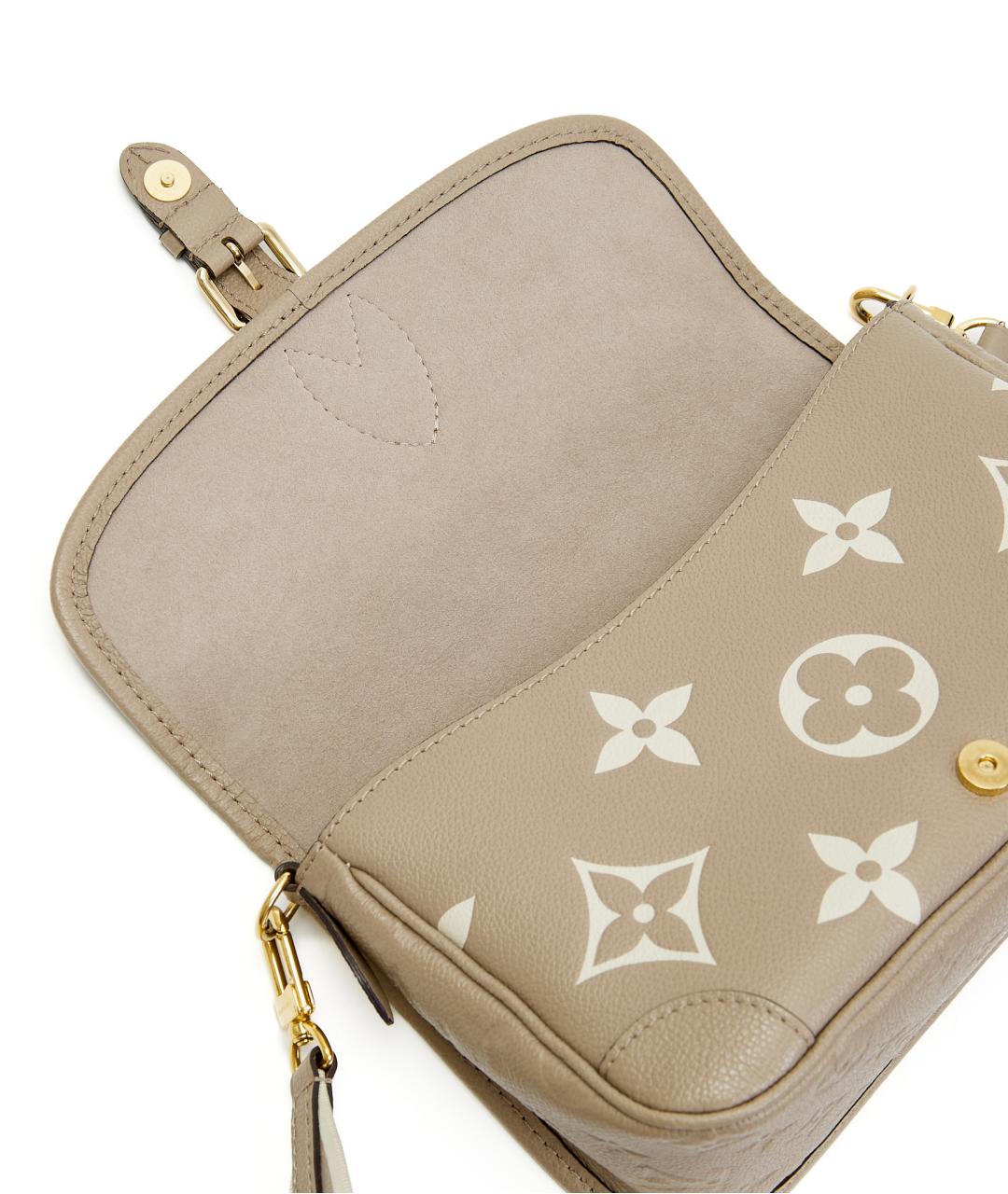 LOUIS VUITTON Бежевая кожаная сумка через плечо, фото 6