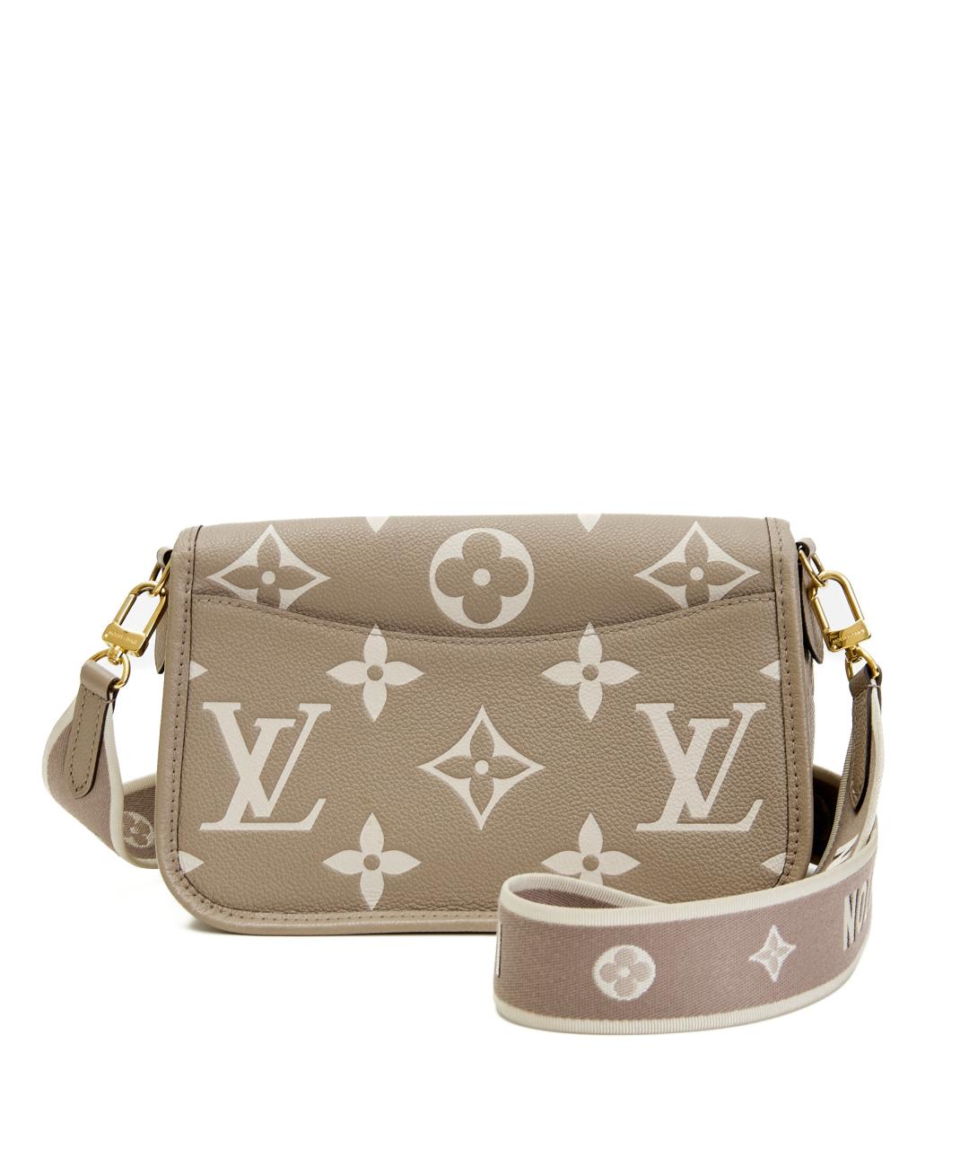 LOUIS VUITTON Бежевая кожаная сумка через плечо, фото 3