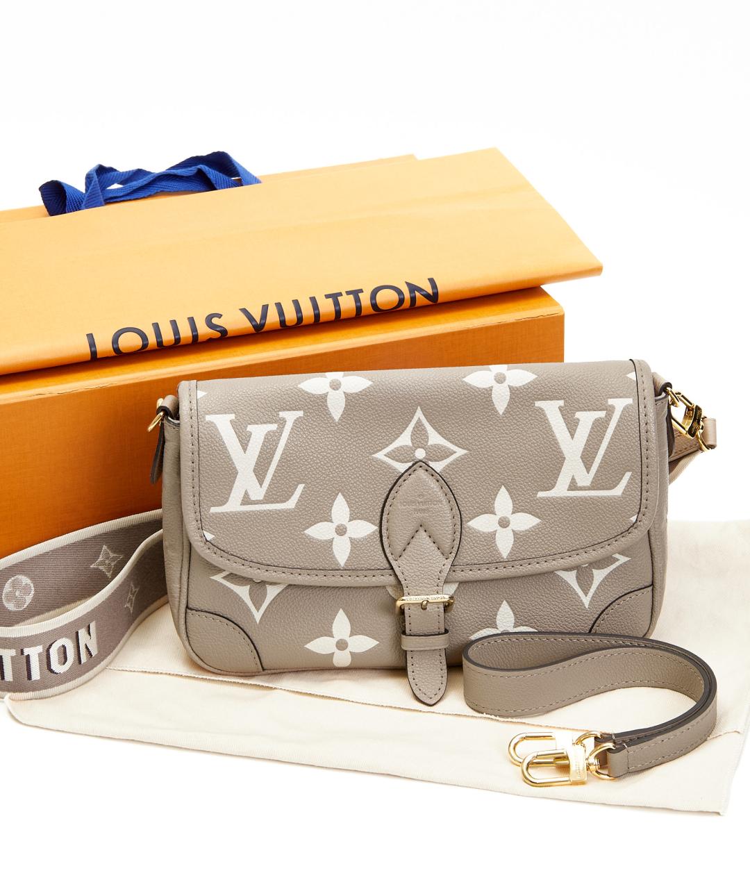 LOUIS VUITTON Бежевая кожаная сумка через плечо, фото 8