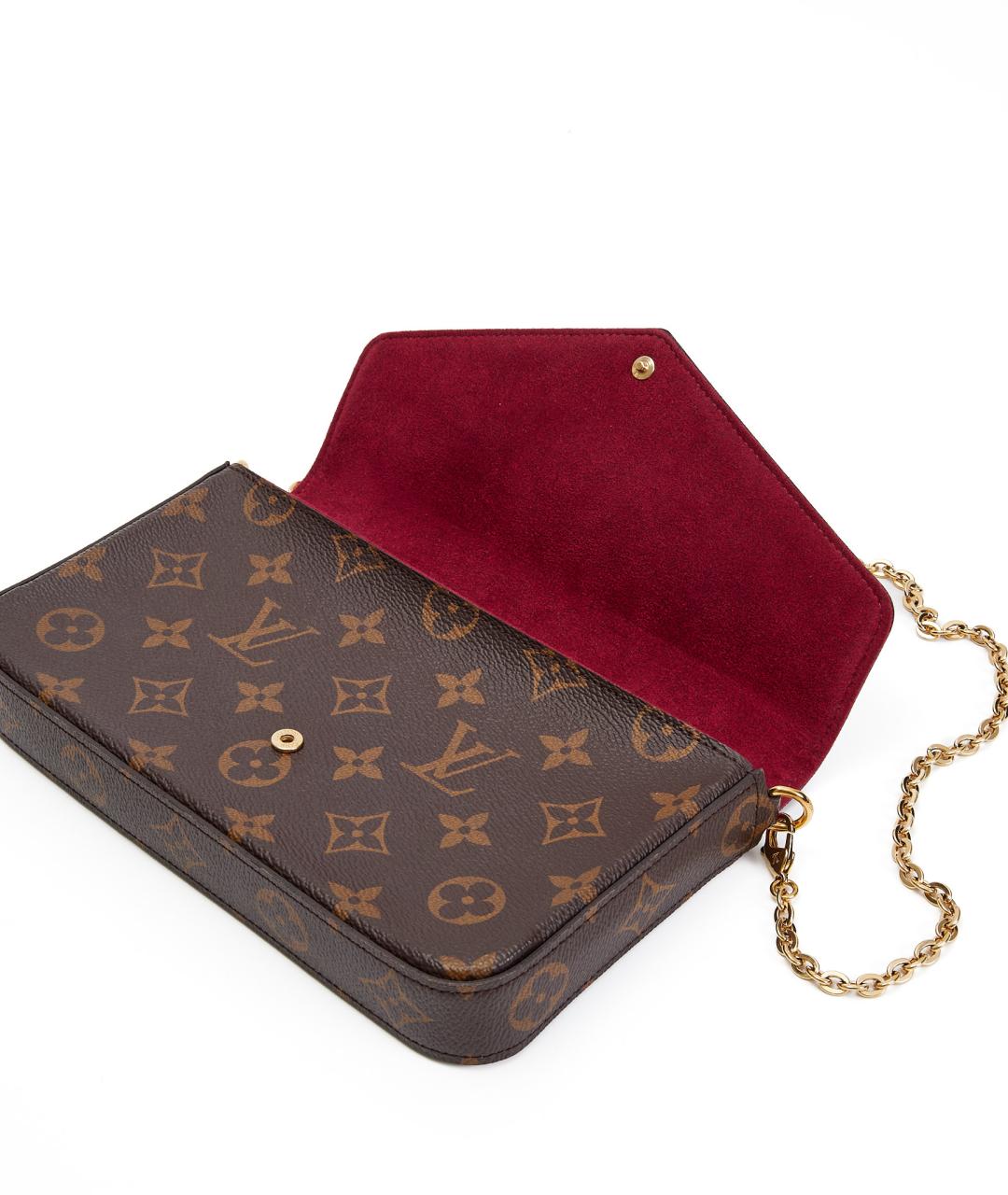 LOUIS VUITTON Коричневая кожаная сумка через плечо, фото 5