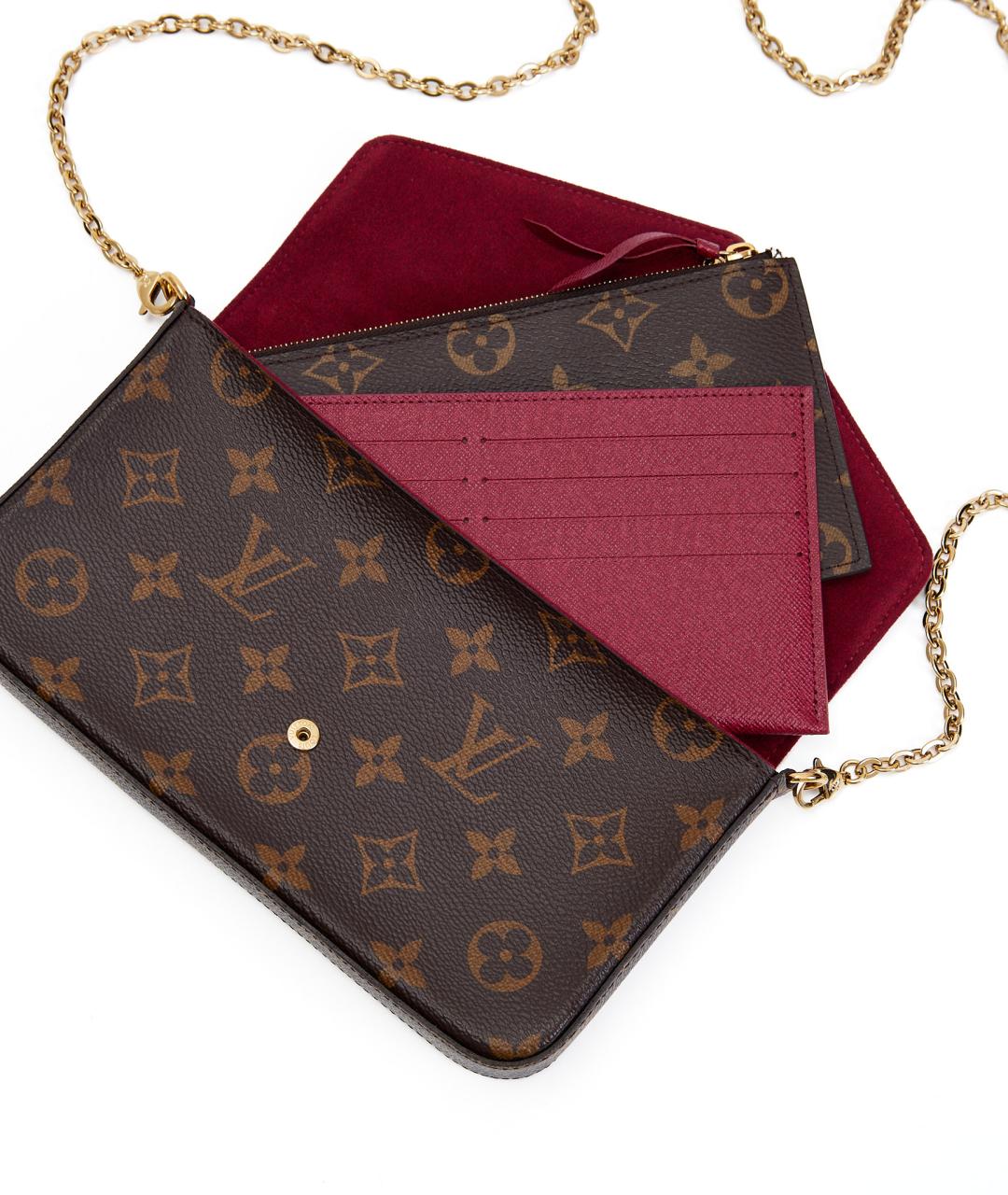 LOUIS VUITTON Коричневая кожаная сумка через плечо, фото 4