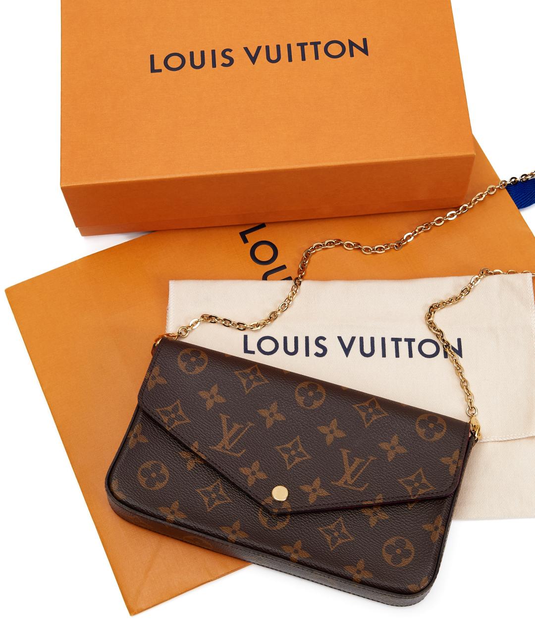 LOUIS VUITTON Коричневая кожаная сумка через плечо, фото 8