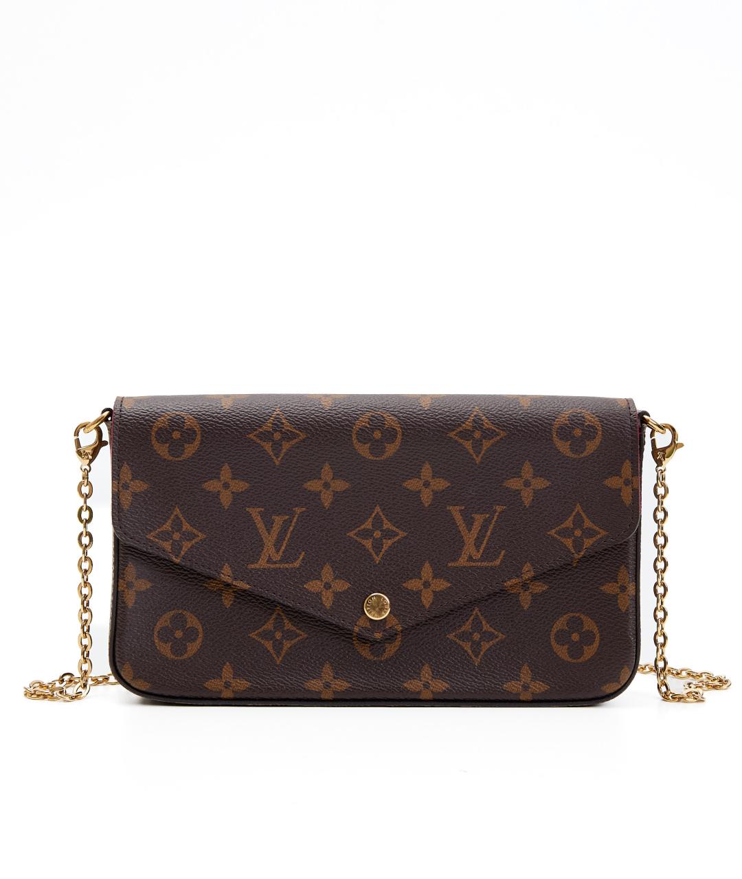 LOUIS VUITTON Коричневая кожаная сумка через плечо, фото 1