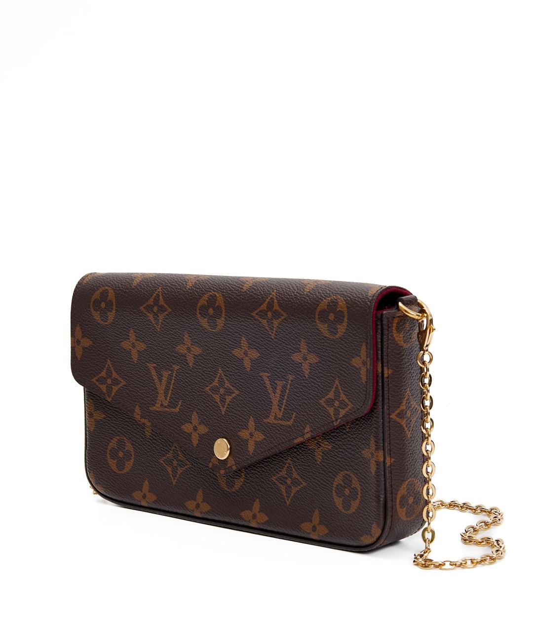 LOUIS VUITTON Коричневая кожаная сумка через плечо, фото 2