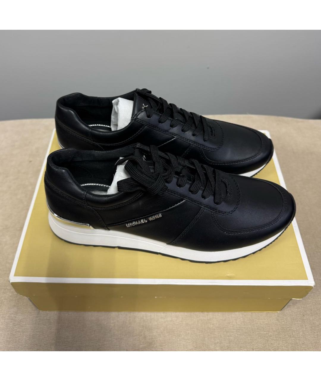 MICHAEL KORS Черные кожаные кроссовки, фото 7