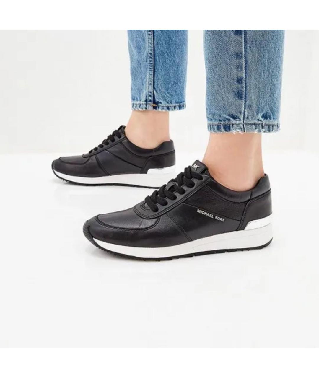 MICHAEL KORS Черные кожаные кроссовки, фото 5