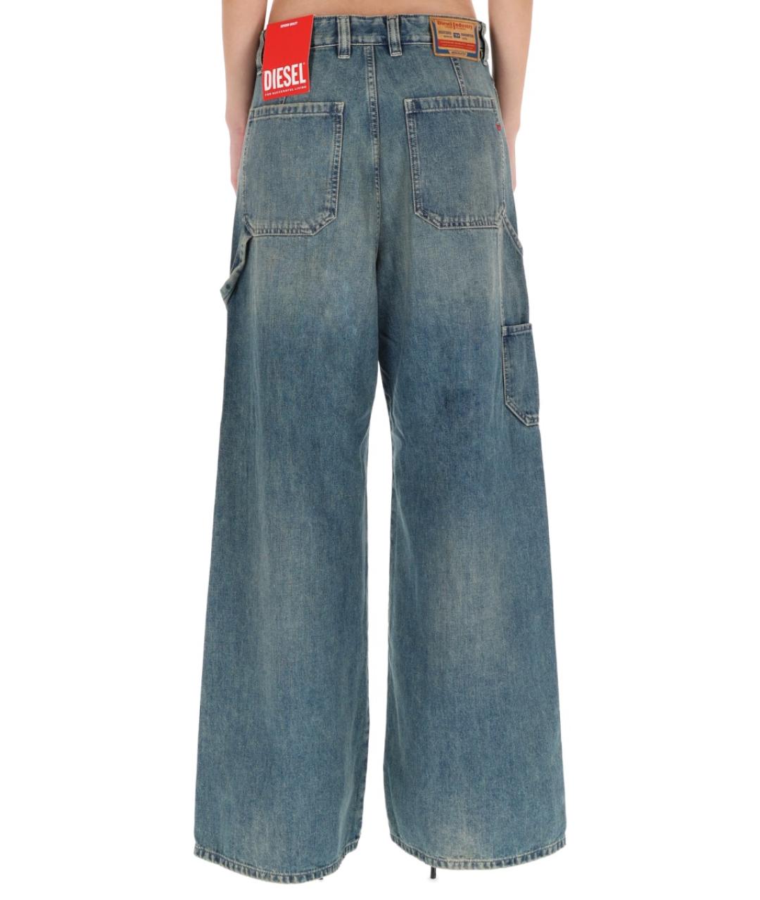 DIESEL Синие хлопковые прямые джинсы, фото 4