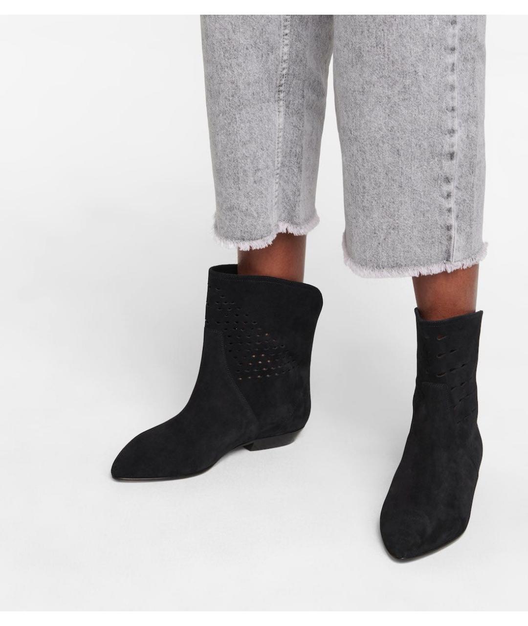 ISABEL MARANT Черные замшевые полусапоги, фото 4