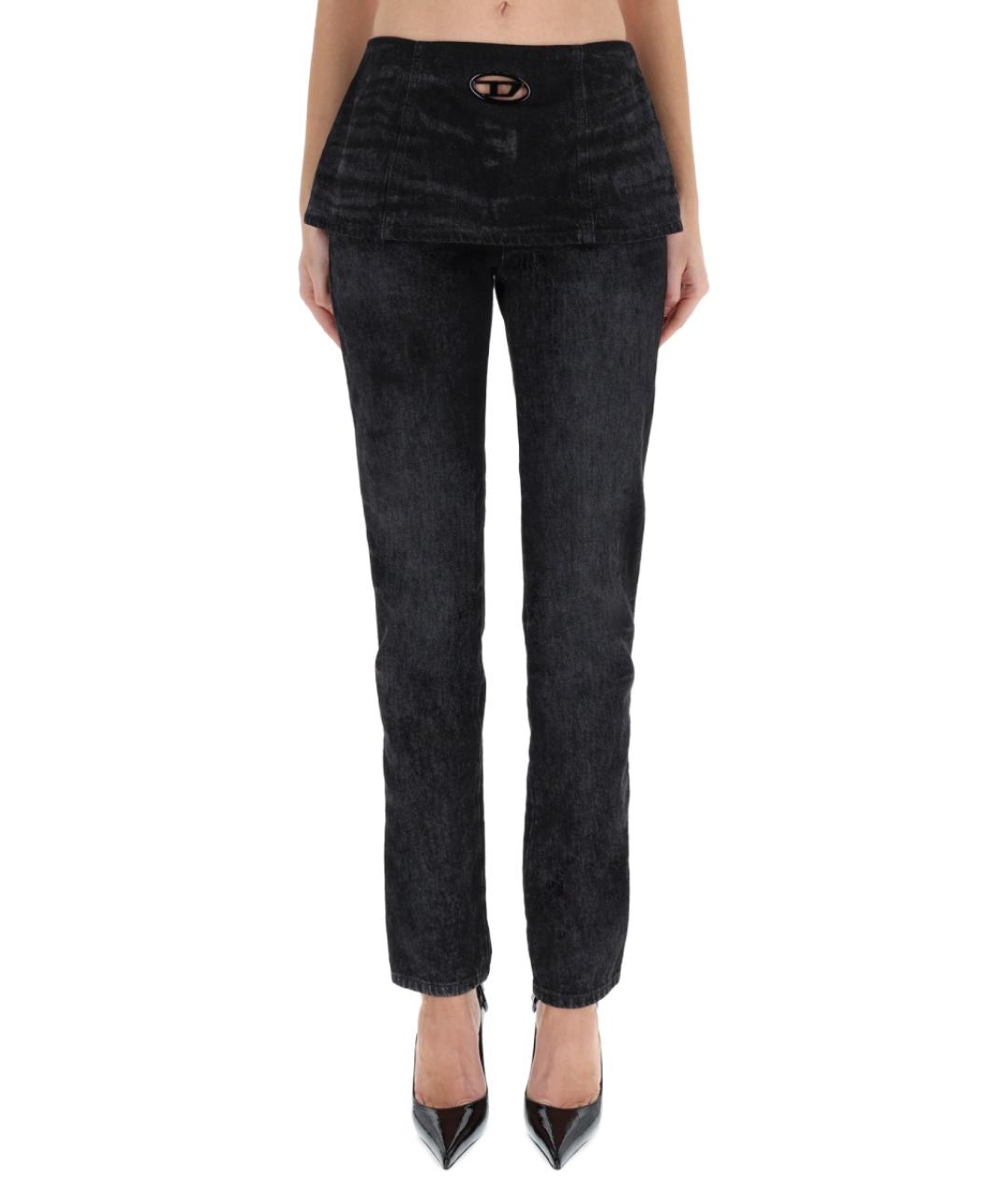 DIESEL Черные хлопковые прямые джинсы, фото 2