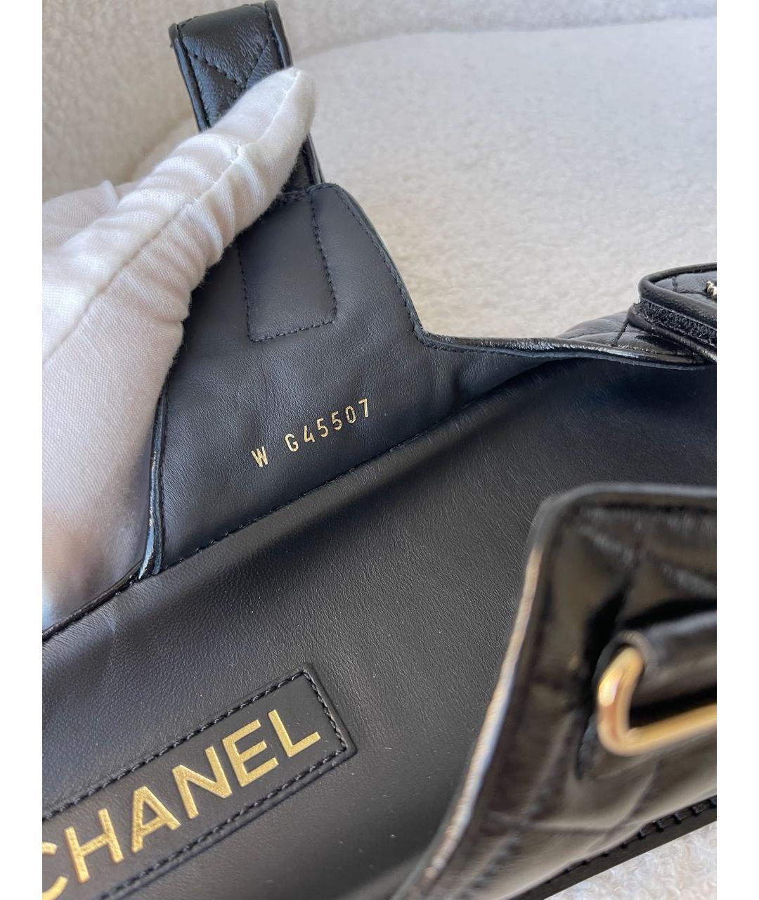 CHANEL Черные кожаные шлепанцы, фото 4