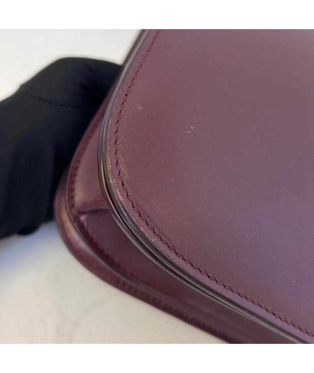 CELINE Бордовая кожаная сумка через плечо, фото 3