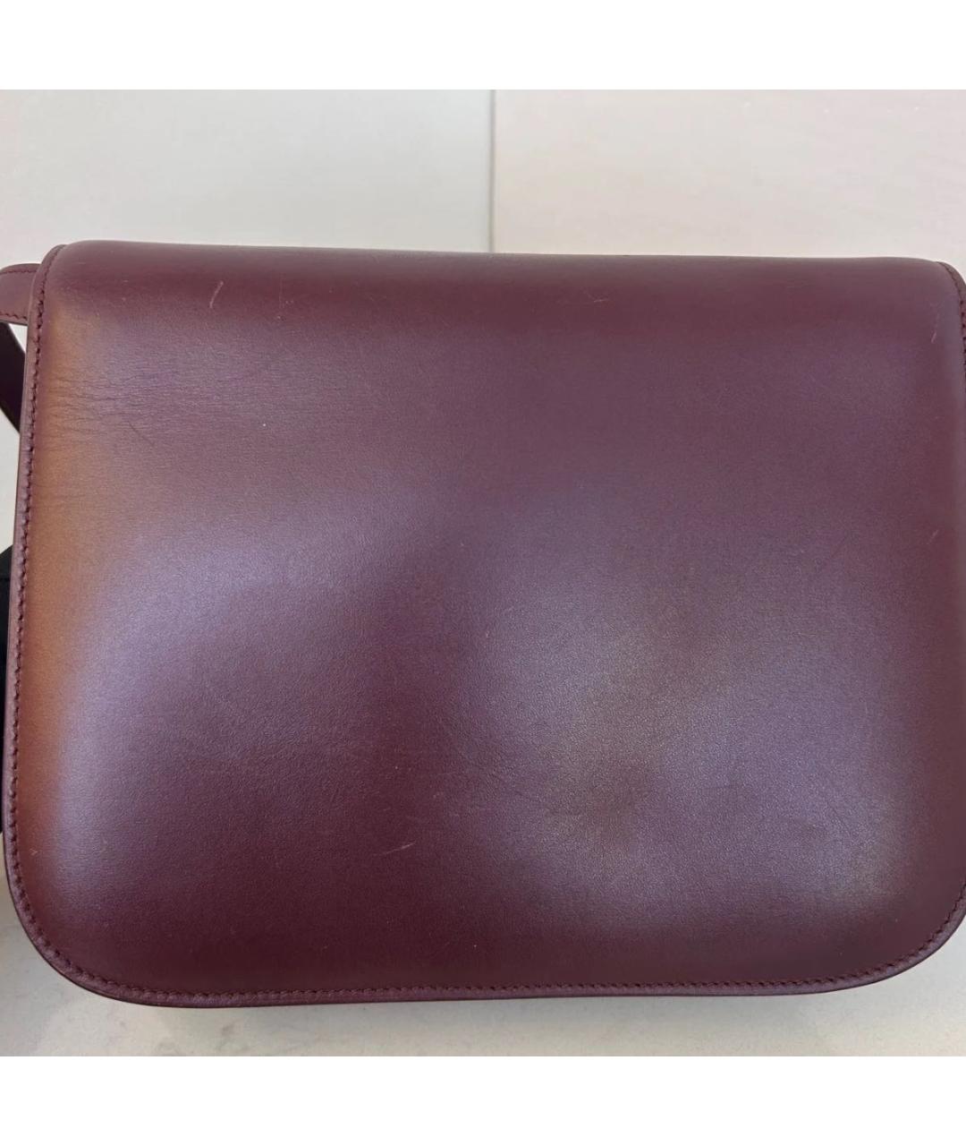 CELINE Бордовая кожаная сумка через плечо, фото 2